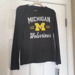 Gen 2 Sports Kids Size Large Michigan Wolverines Long Sleeve Gray T Shirt NEW